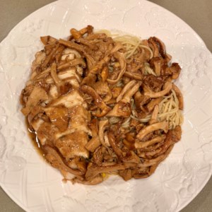 Chicken with Chanterelle Mushrooms and Marsala Wine Recipe - This take on a classic recipe combination of chicken and Marsala wine uses chanterelle mushrooms and plenty of butter to deliver a tasty chicken main dish.