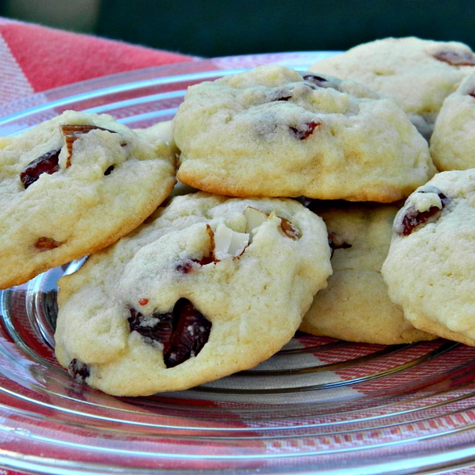 Soft Sugar Cookies With White Chocolate, Almonds, and Cranberries_image