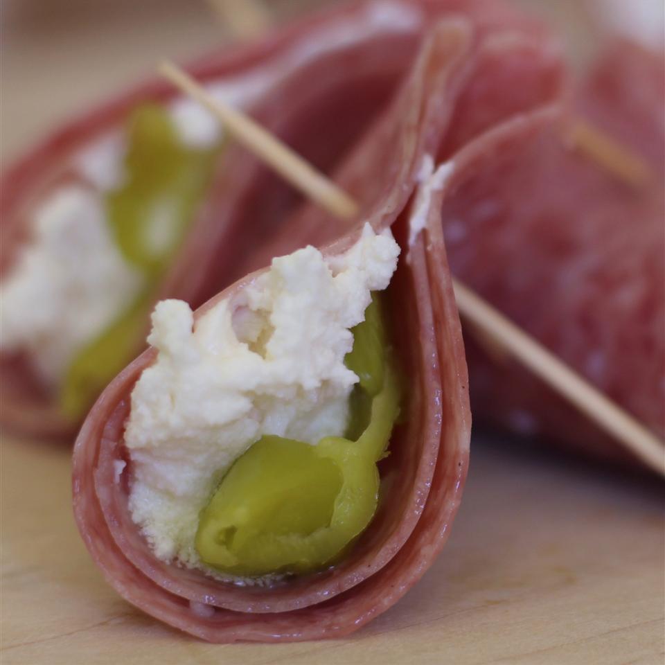 Salami, Cream Cheese, and Pepperoncini Roll-Ups Recipe | Allrecipes