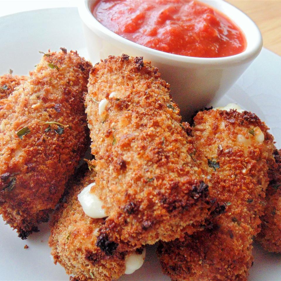 Light and Baked Mozzarella Sticks image