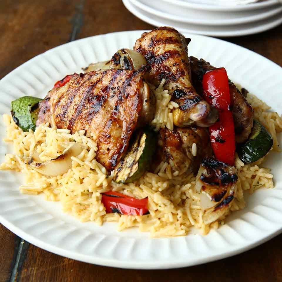 Grilled Chicken Veggies Over Rice Recipes recipe
