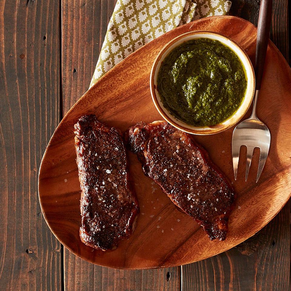 Roasted New York Strip Steak with Chimichurri Sauce image
