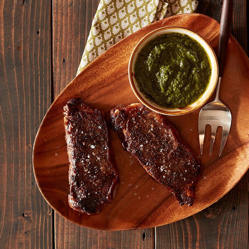 Roasted New York Strip Steak with Chimichurri Sauce_image