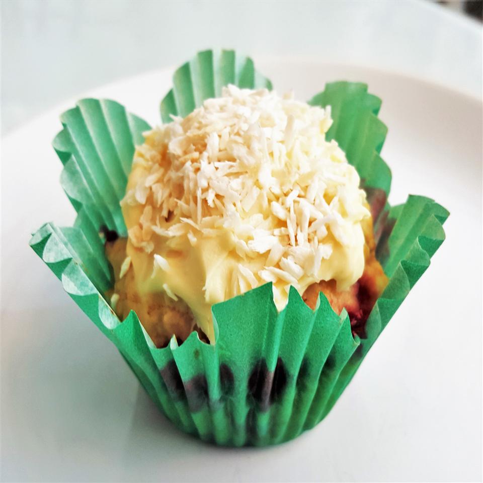 Strawberry Vanilla Muffins with Toasted Coconut Cream Cheese Frosting image