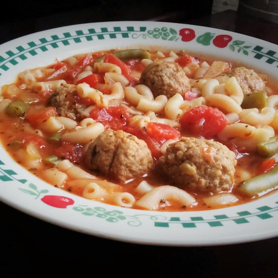 Macaroni Meatball Soup image