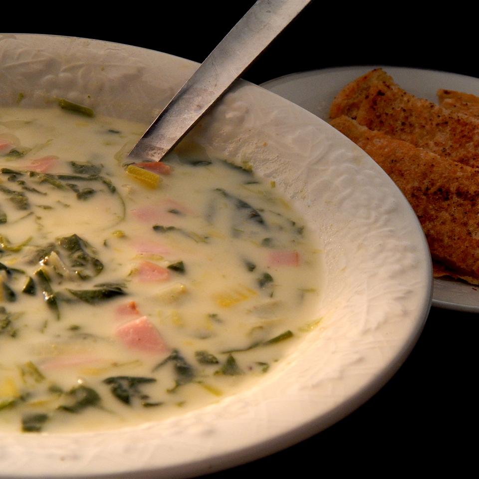 Creamy Leek and Spinach Soup image