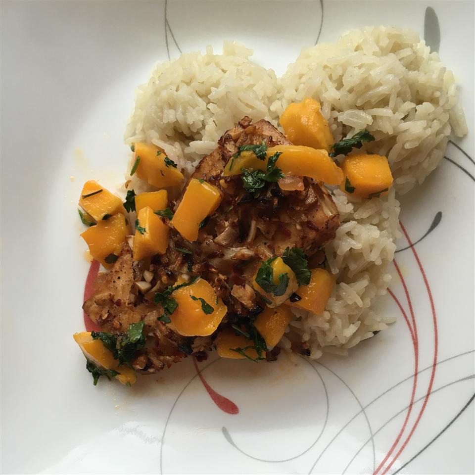 Mahi Mahi with Coconut Rice and Mango Salsa Allrecipes