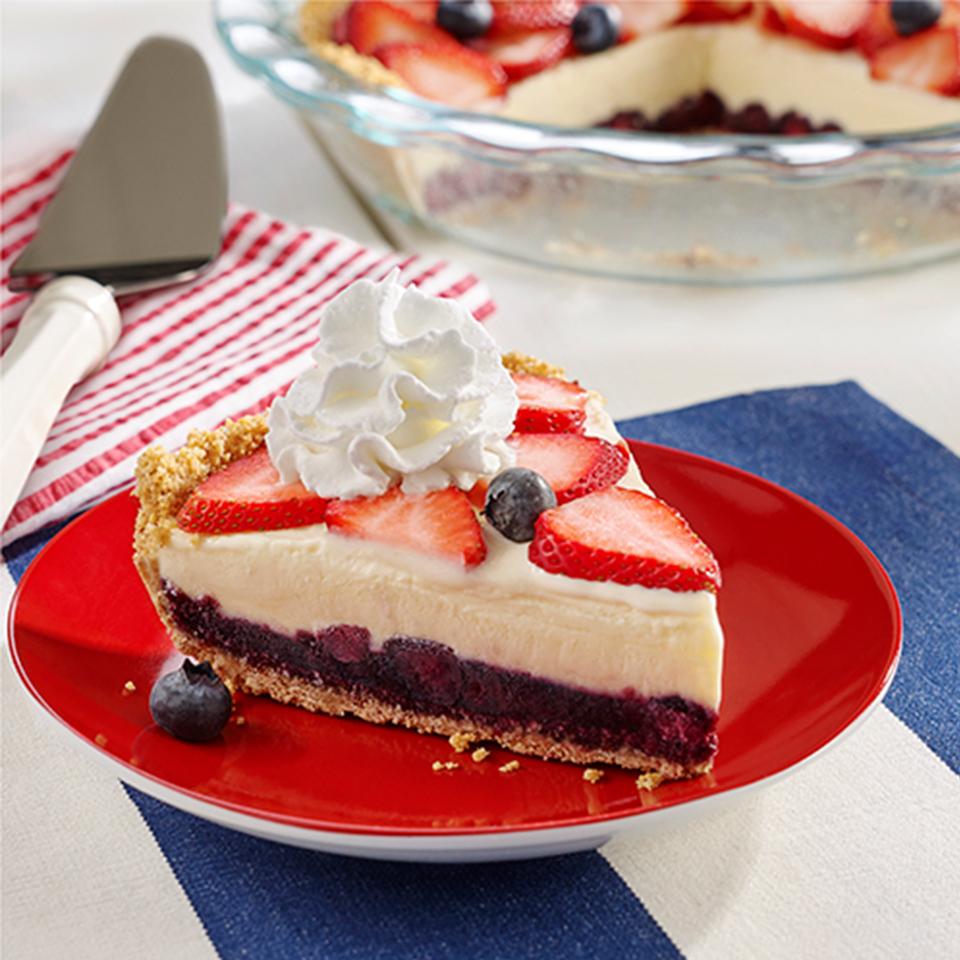 Red, White and Blue Ice Cream Pie image