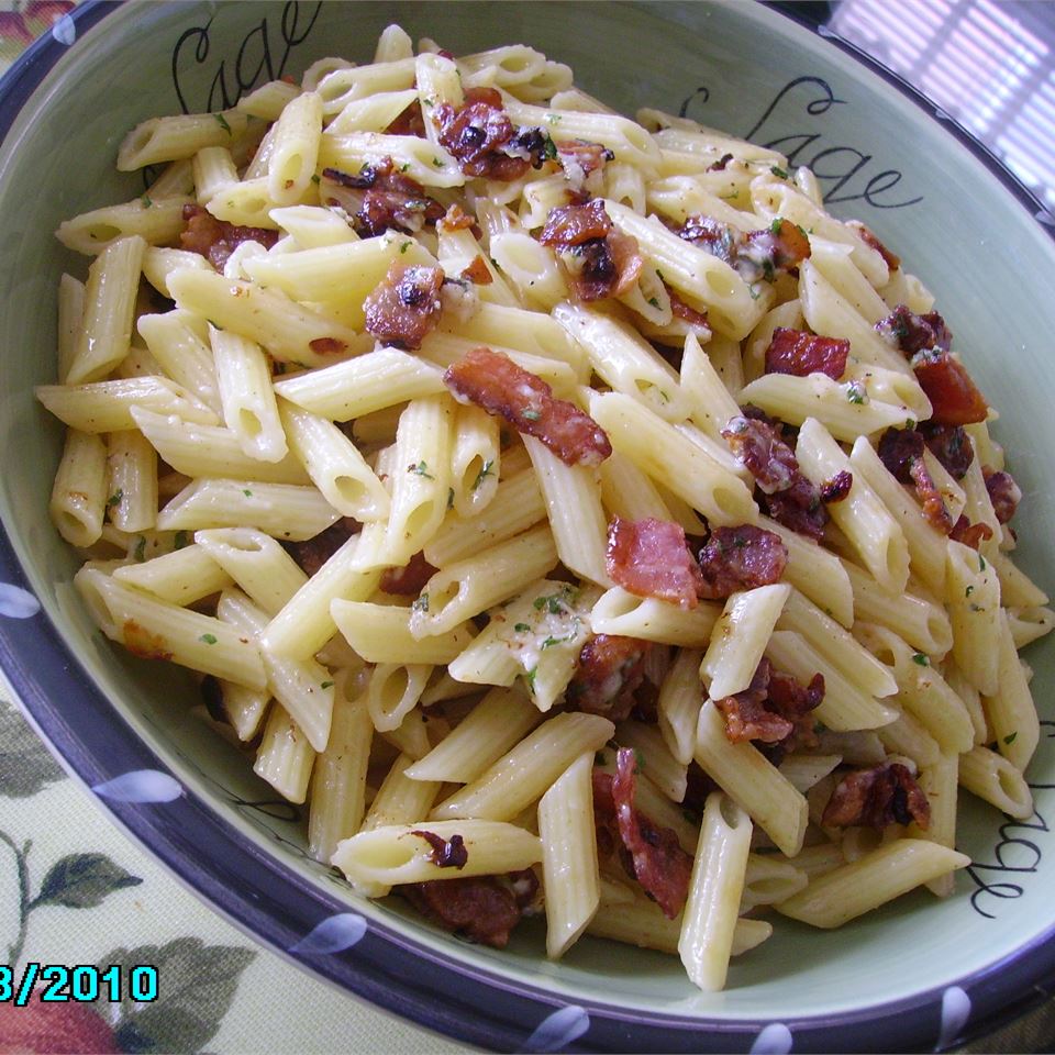 Bacon and Parmesan Penne Pasta image