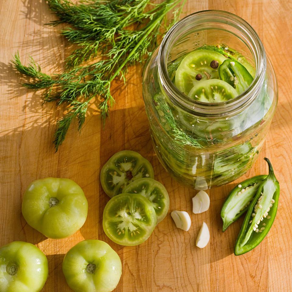Spicy Green Tomato Pickles Recipe | EatingWell