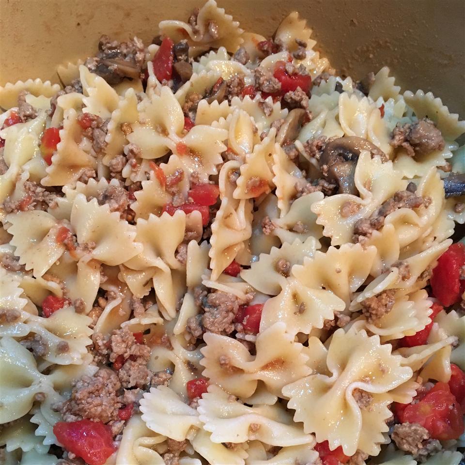 BowTie Pasta with Sausage, Peas, and Mushrooms Recipe Allrecipes