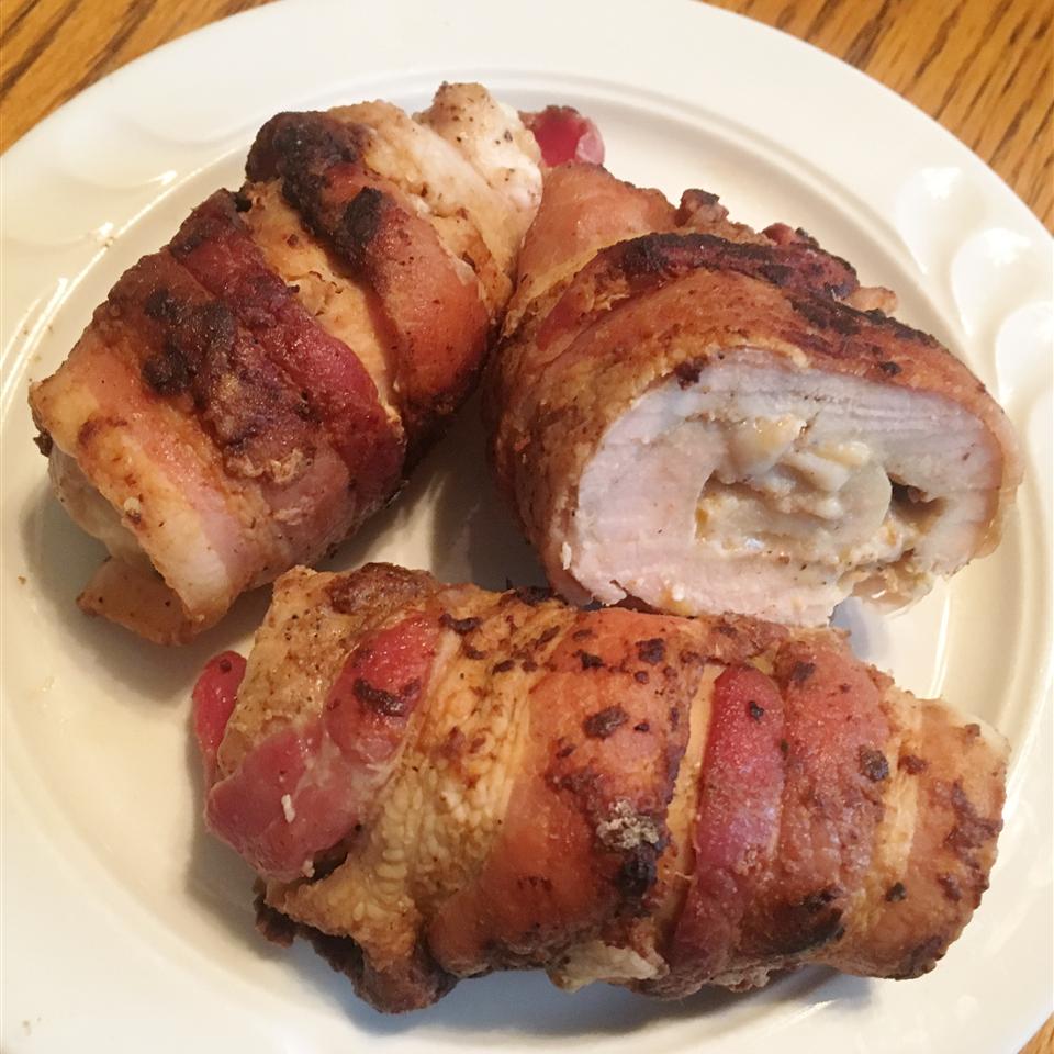 LJ'S Gorgonzola Stuffed Chicken Breasts Wrapped in Bacon image