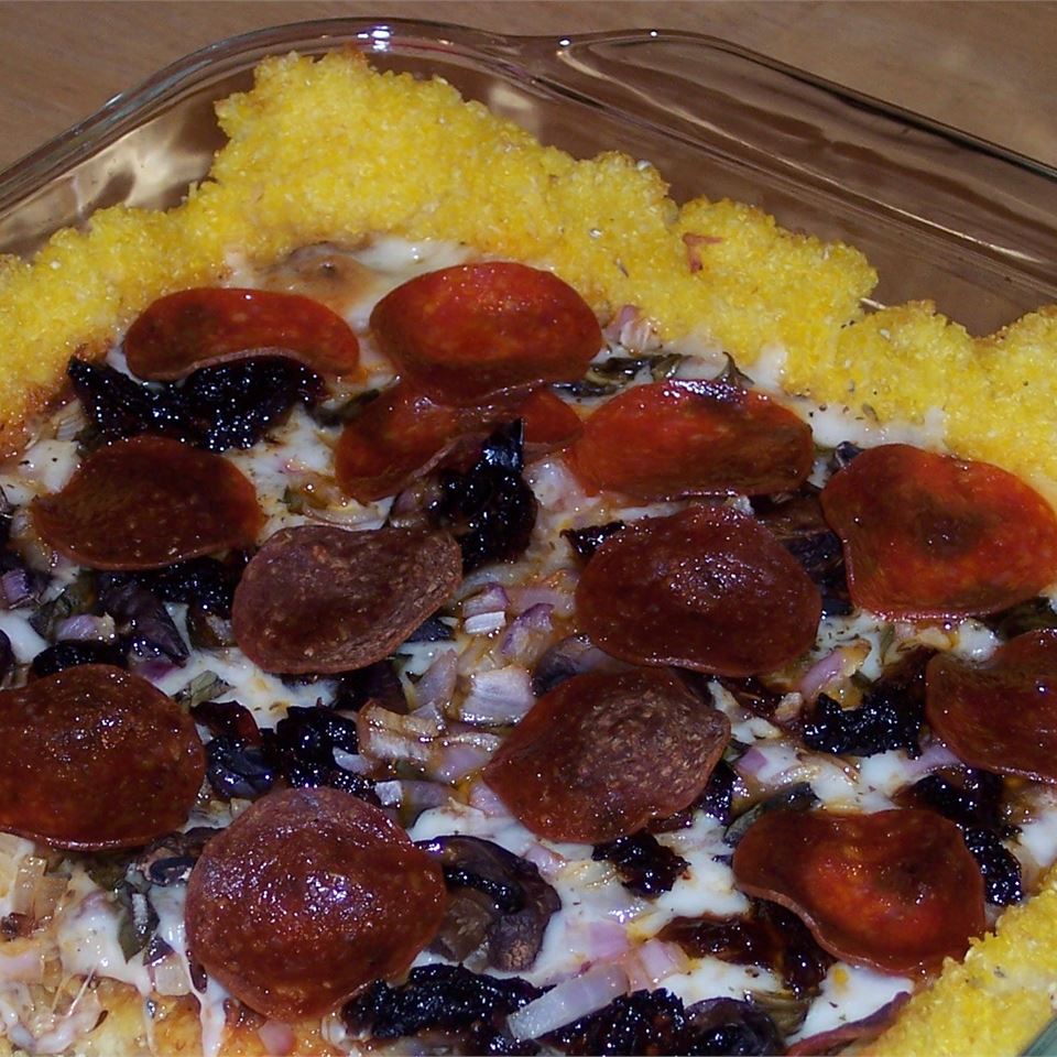 Pepperoni Polenta Pizza image