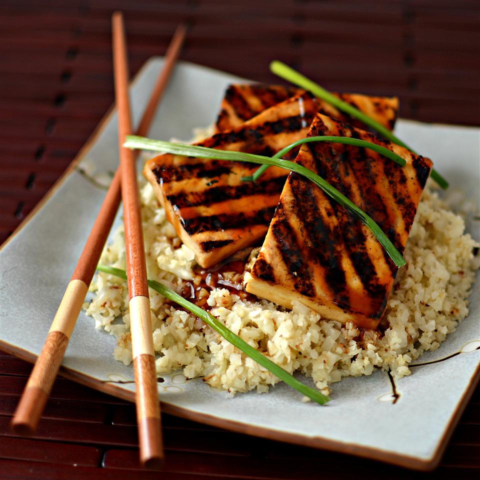 Grilled Teriyaki Tofu with Roasted Cauliflower Rice Allrecipes