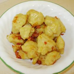 Potato Dumplings with Bacon and Onions image