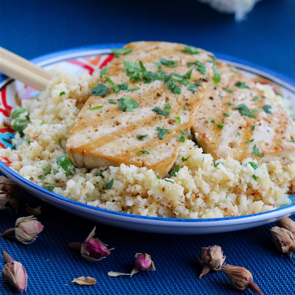 Grilled Teriyaki Tofu with Roasted Cauliflower Rice Allrecipes