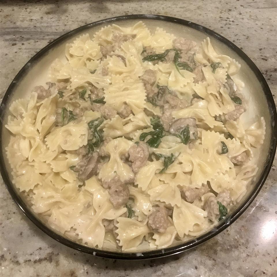 Sausage and BowTie Pasta Florentine Recipe Allrecipes