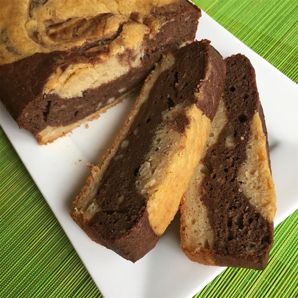 Dark Chocolate Marbled Banana Bread with Greek Yogurt image