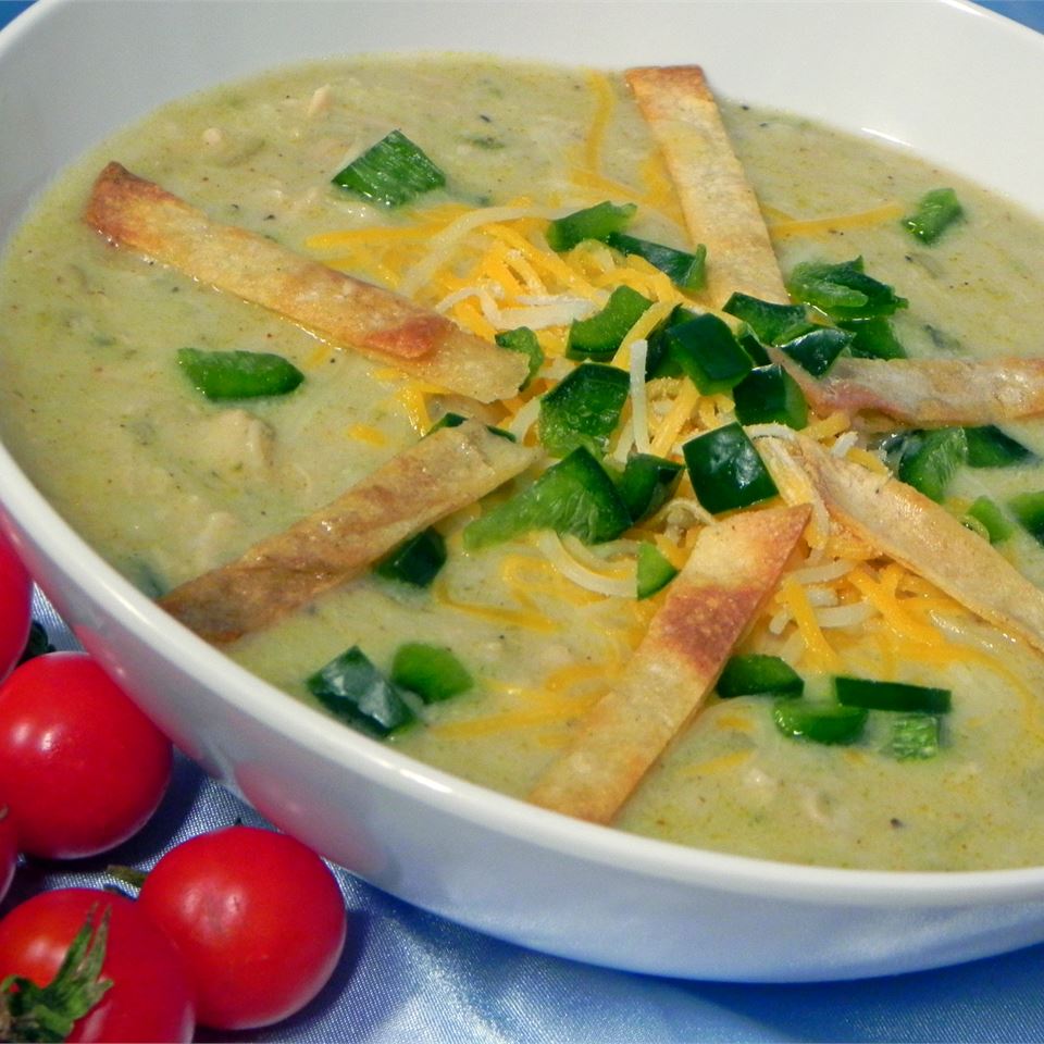 Restaurant-Style Cheesy Poblano Pepper Soup image