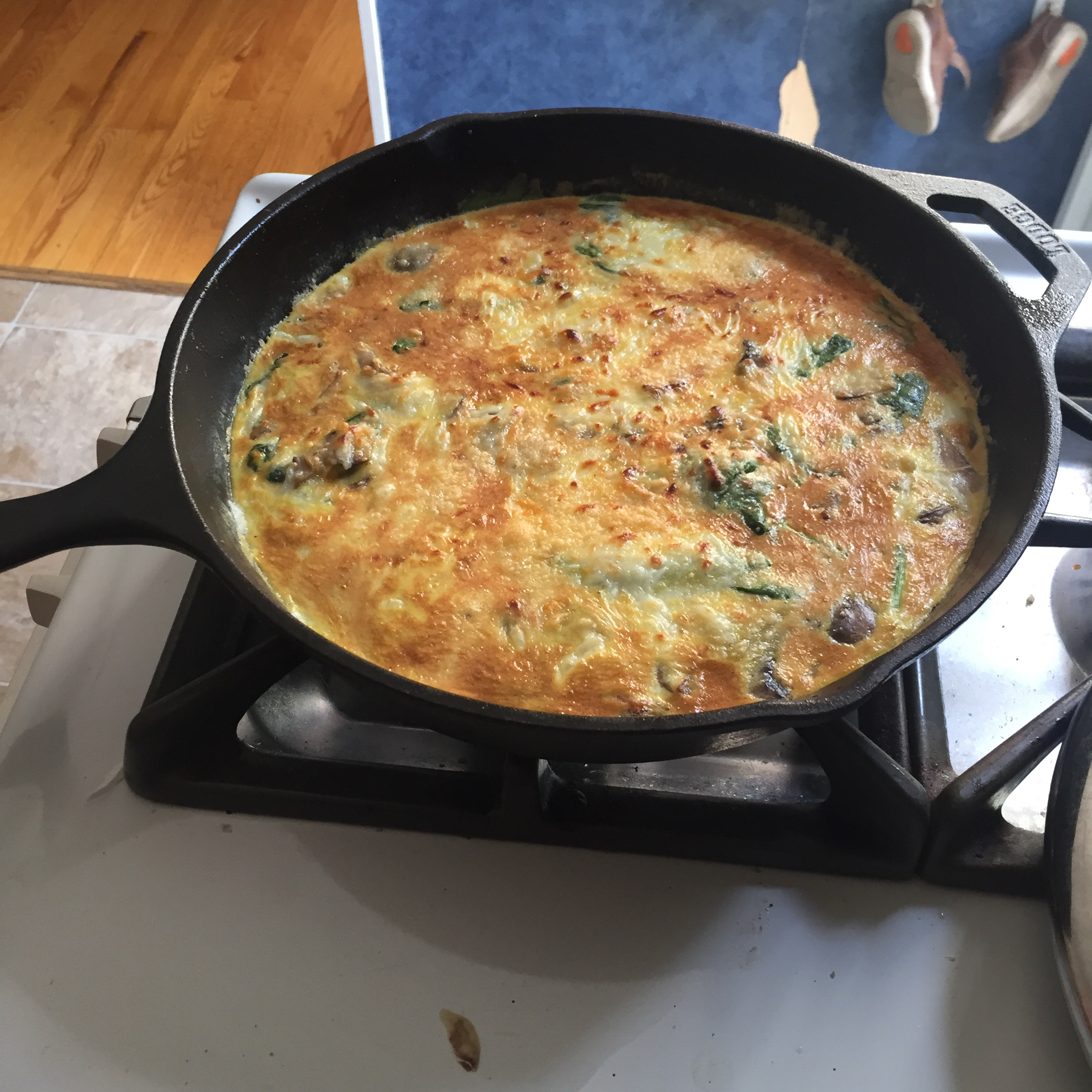 Bacon and Potato Frittata with Greens_image