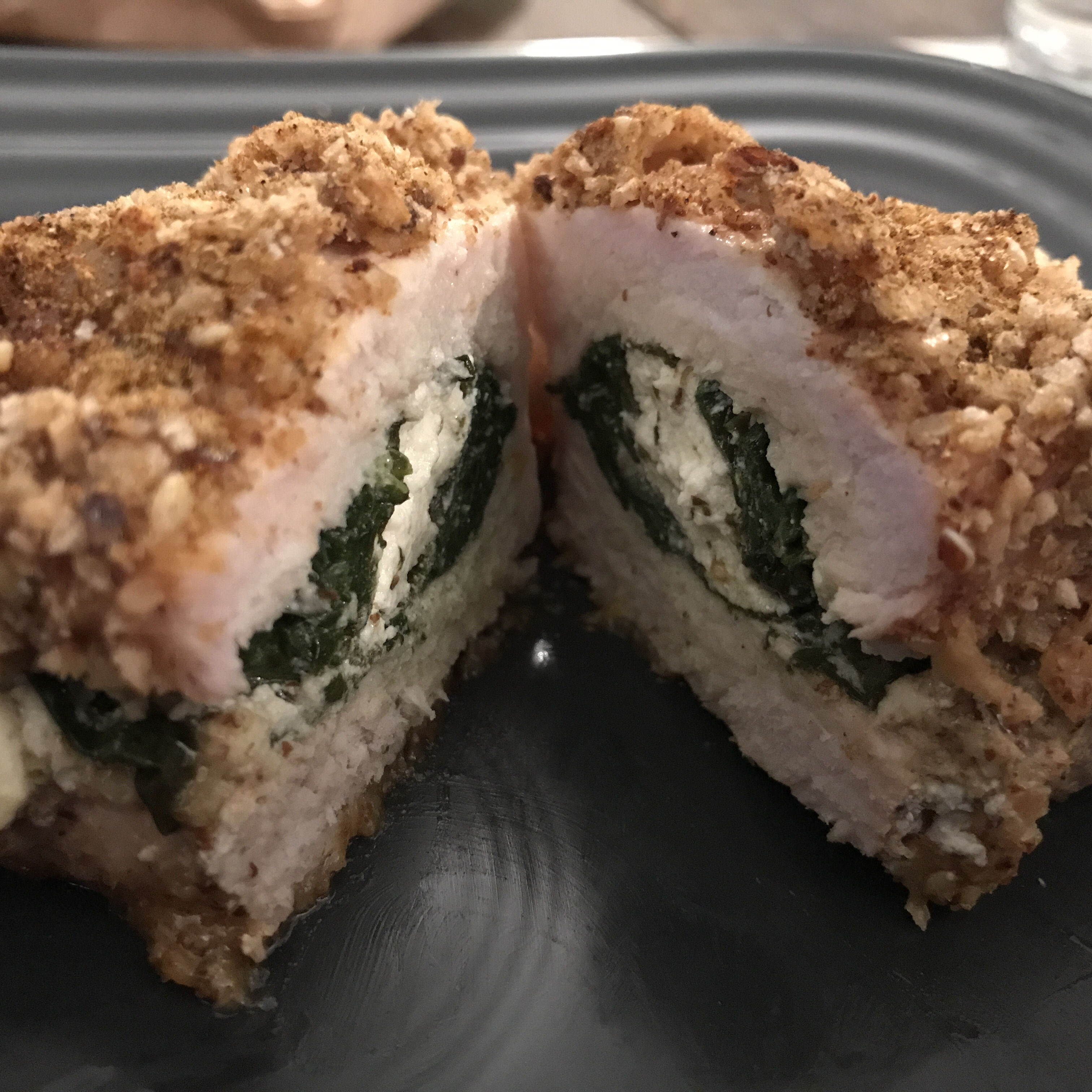 Gouda and Spinach Stuffed Pork Chops image