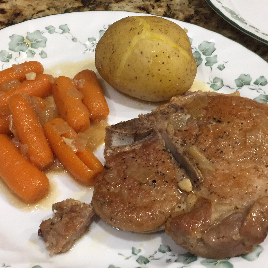 Pressure Cooker Bone In Pork Chops Baked Potatoes And Carrots Recipe Allrecipes