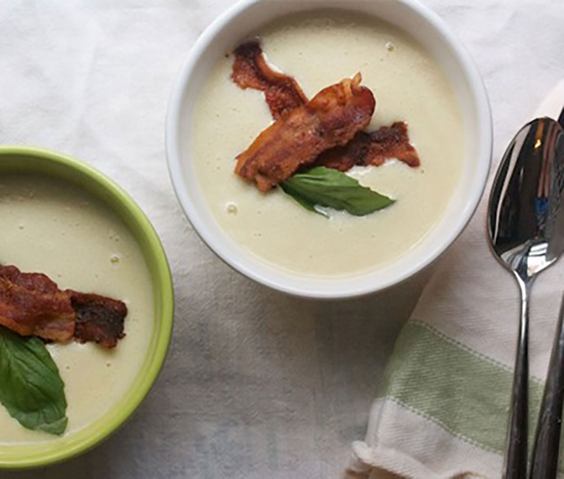 Creamy Corn Soup with Crispy Bacon image