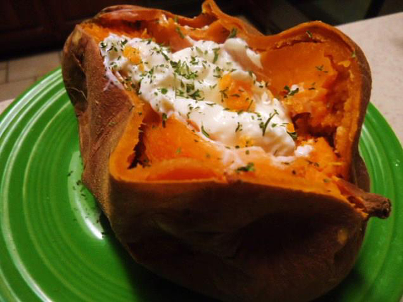 Twice Baked Sweet Potatoes with Ricotta Cheese_image
