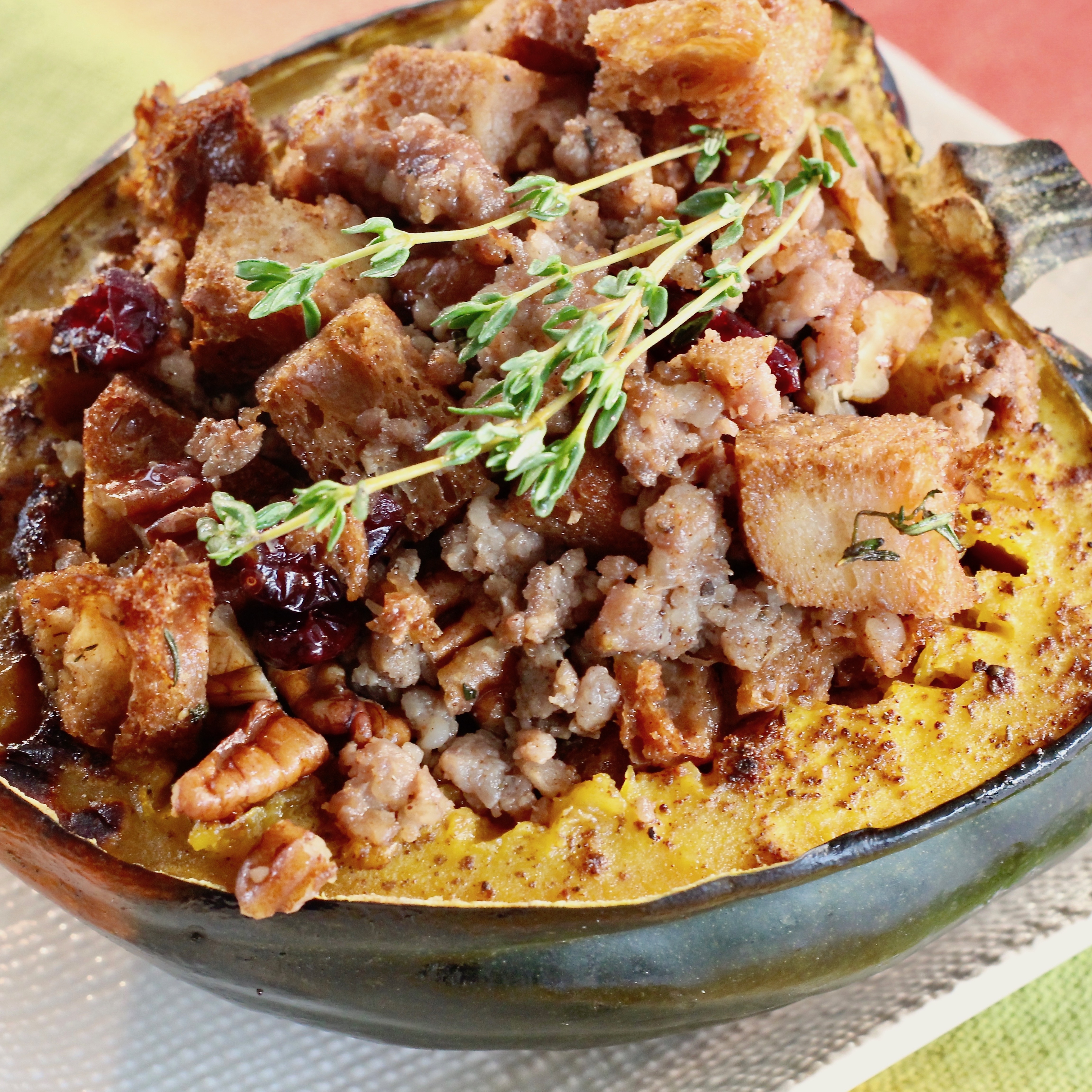 sausage stuffed acorn squash