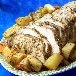 Oven-Roasted Pork Tenderloin with Roasted Potatoes and Vegetables image