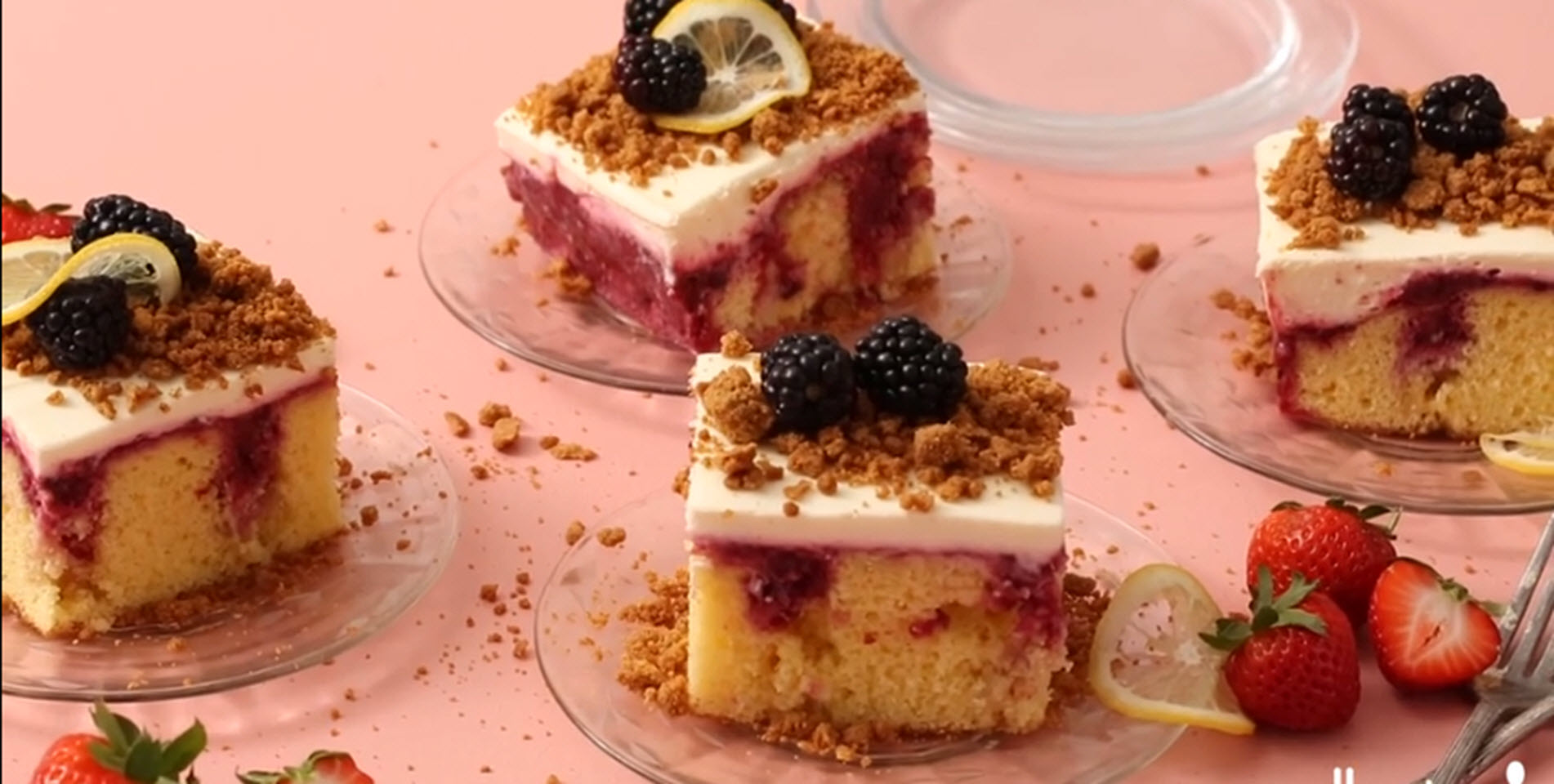 Triple Berry Cheesecake Poke Cake_image