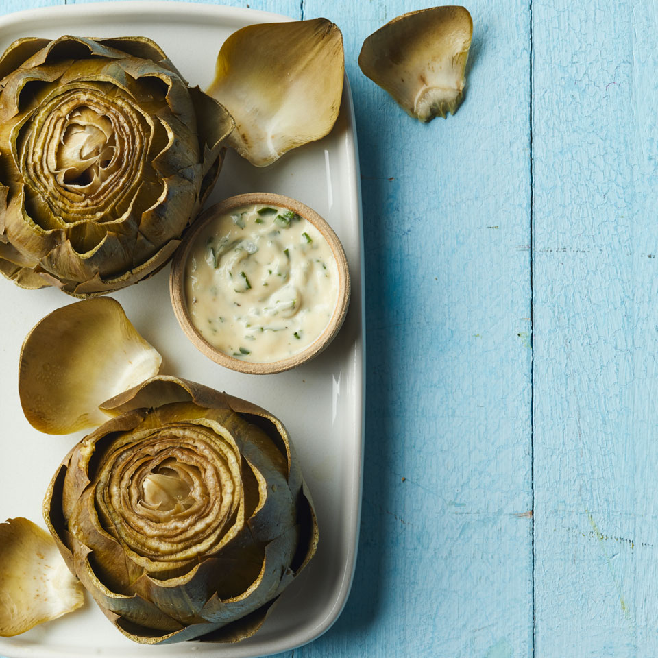 Steamed Artichokes With Herb Aioli Recipe Eatingwell
