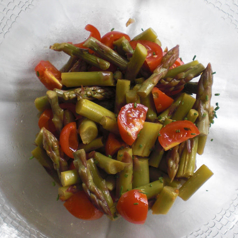 Warm Asparagus Salad with Tomatoes image