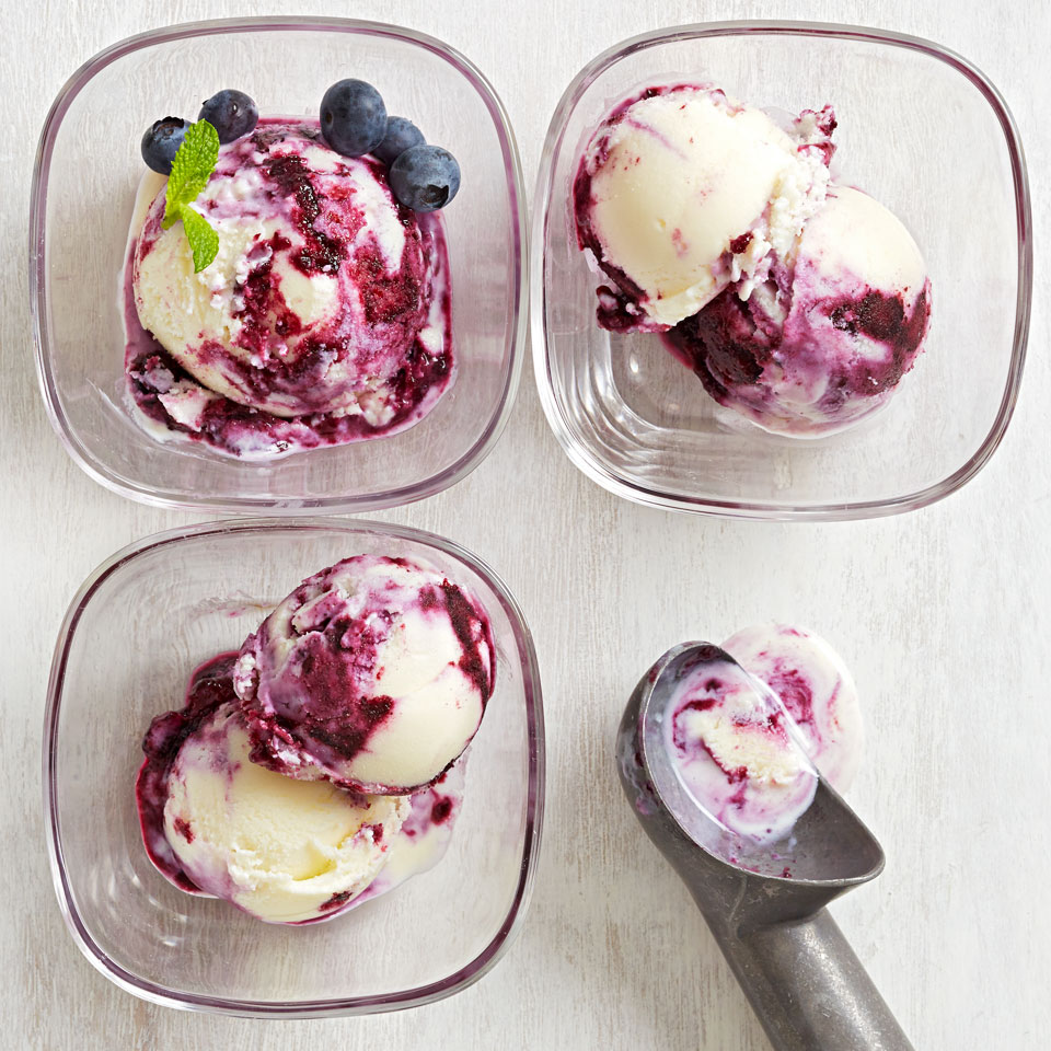Blueberry Swirl Buttermilk Ice Cream Recipe Eatingwell