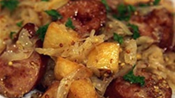 Smoked Sausage with Potatoes, Sauerkraut & Ale Recipe 