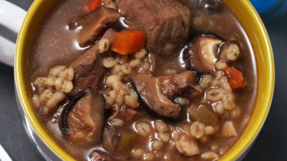 Kellys Slow Cooker Beef, Mushroom, and Barley Soup Recipe  Allrecipes.com