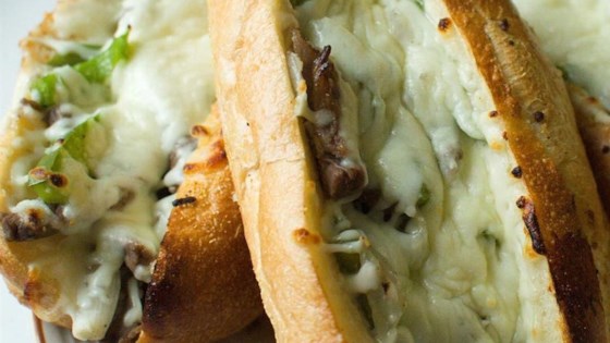 philly cheesesteak sandwich with garlic mayo