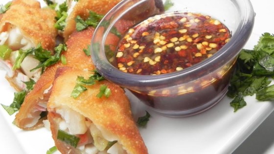 Crab-Filled Egg Rolls With Ginger-Lime Dipping Sauce 