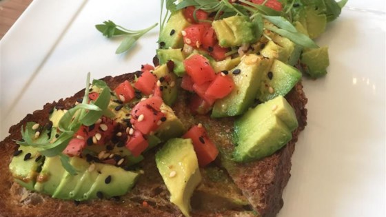 avocado toast with pickled radishes