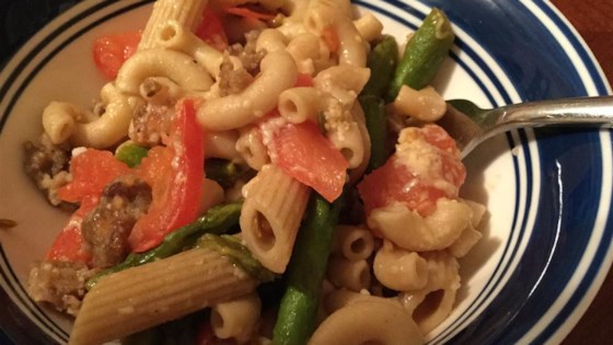 Sausage and Asparagus Spaghettini Recipe - Allrecipes.com