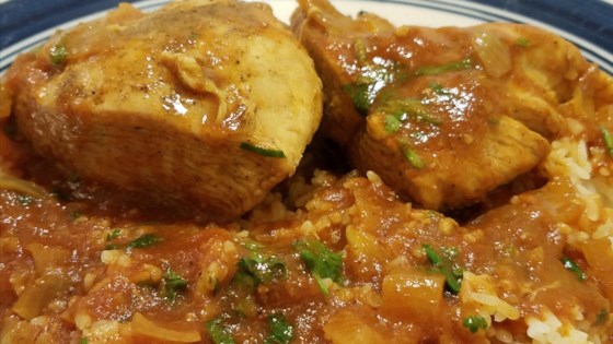 african chicken in spicy red sauce