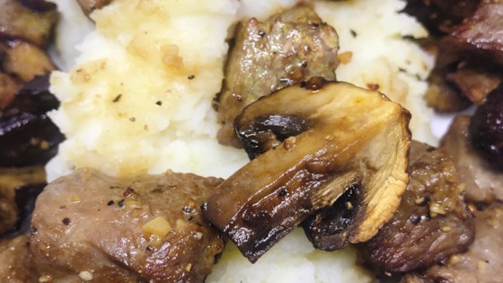 Air Fryer Steak Tips and Portobello Mushrooms Recipe
