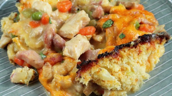 Keto Chicken Breast Pot Pie with Cauliflower Crust Recipe
