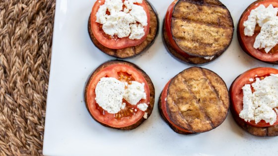 grilled eggplant, tomato and goat cheese