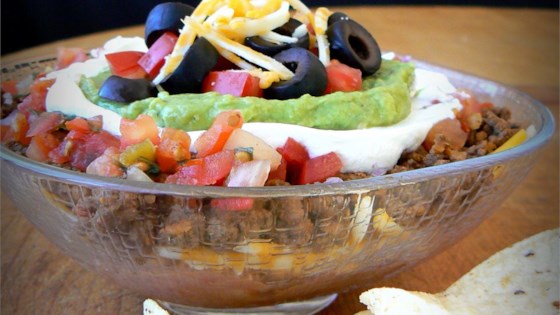 7 layer taco dip with ground beef