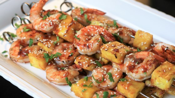 Grilled Teriyaki Shrimp and Pineapple Skewers Recipe