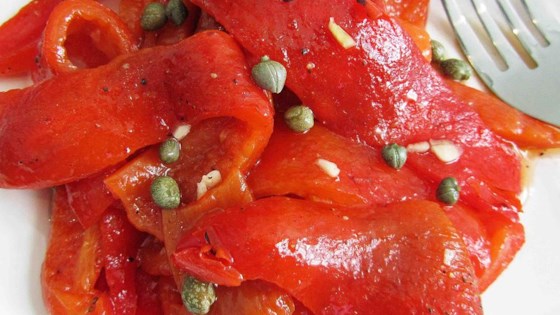 Roasted bell peppers with simple vinaigrette