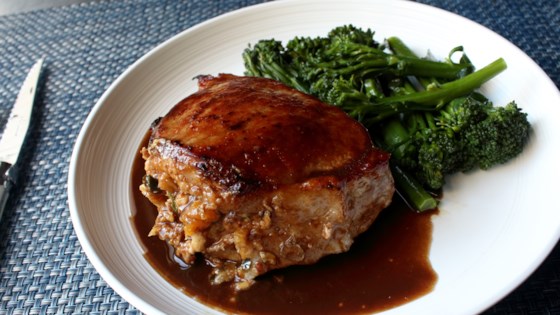 Peach-Stuffed Pork Chops Recipe