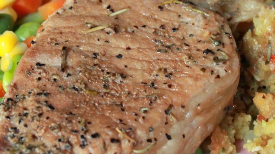 rosemary and garlic simmered pork chops