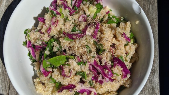 Lemon-Tahini Quinoa with Raw Chickpeas Recipe